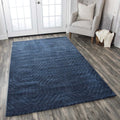 Technique Blue Grey Beige Burgundy Brown Wool Accent Rug 9 X 12