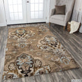 Rizzy Home Volare Collection Hand Tufted Trellis Wool Brown Rug 9 X 12