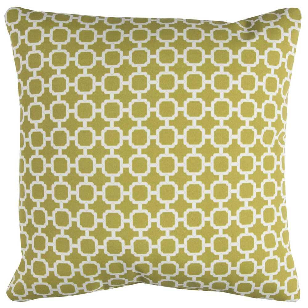 Rizzy Home Indoor Outdoor Green Geometric Polyester Square Decorative Throw Pillow