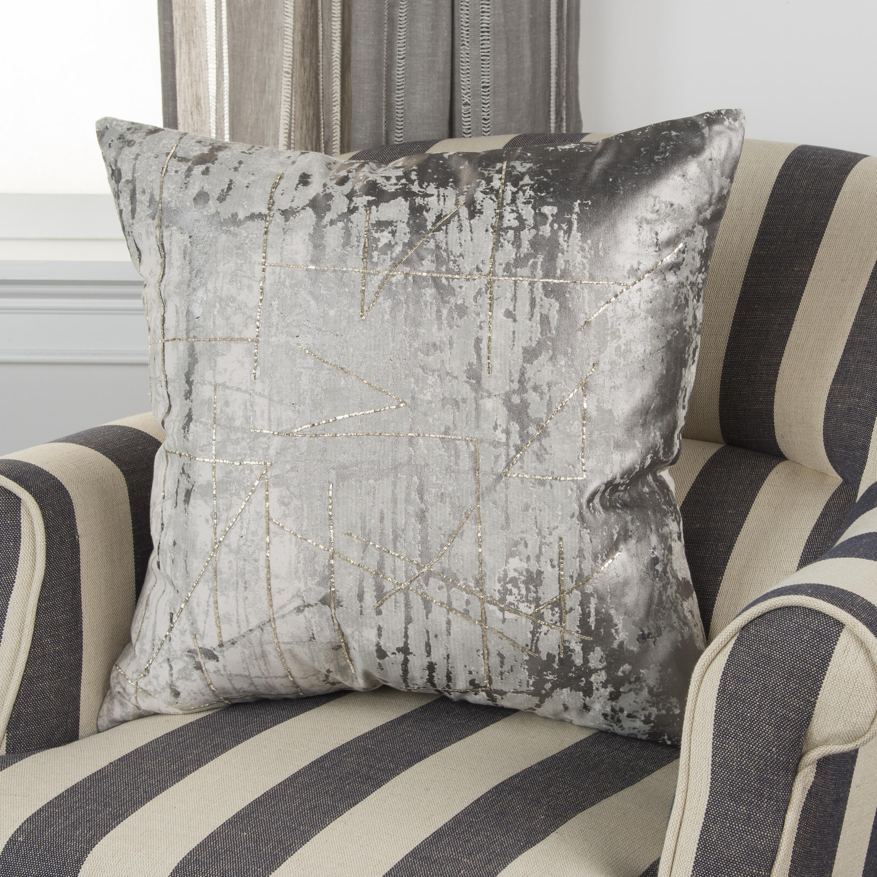 Rizzy Home Grey Abstract 20 X20 Filled Pillow