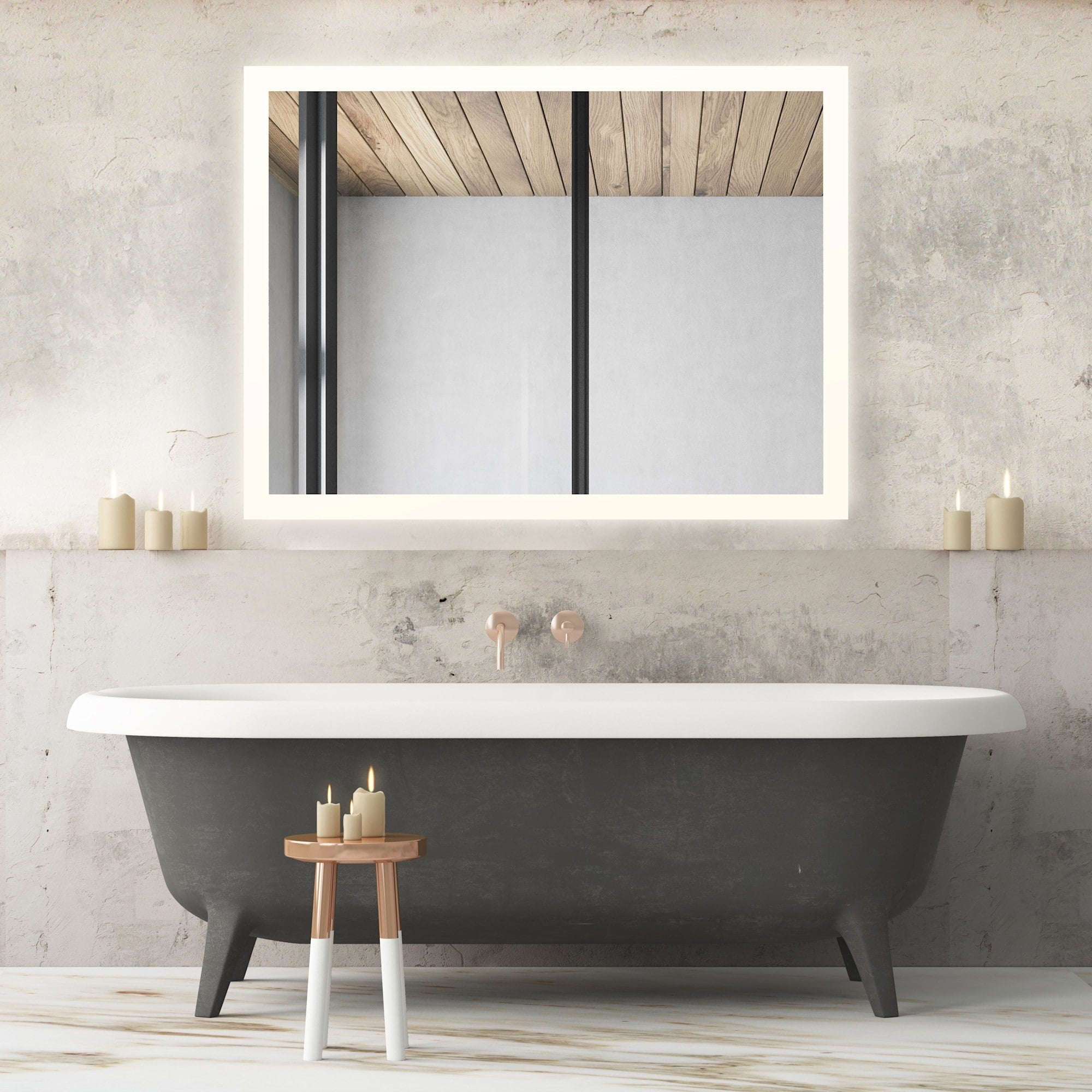 Robern Ym3040Rpfpd3K Vitality 30 W X 40 H Rectangular Flat Frameless Mirror