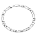Roberto Martinez Sterling Silver 5 Mm Diamond Cut Figaro Bracelet
