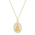 Roberto Martinez Sterling Silver Gold Plated Mother Of Pearl Our Lady Of Mount Carmel Necklace