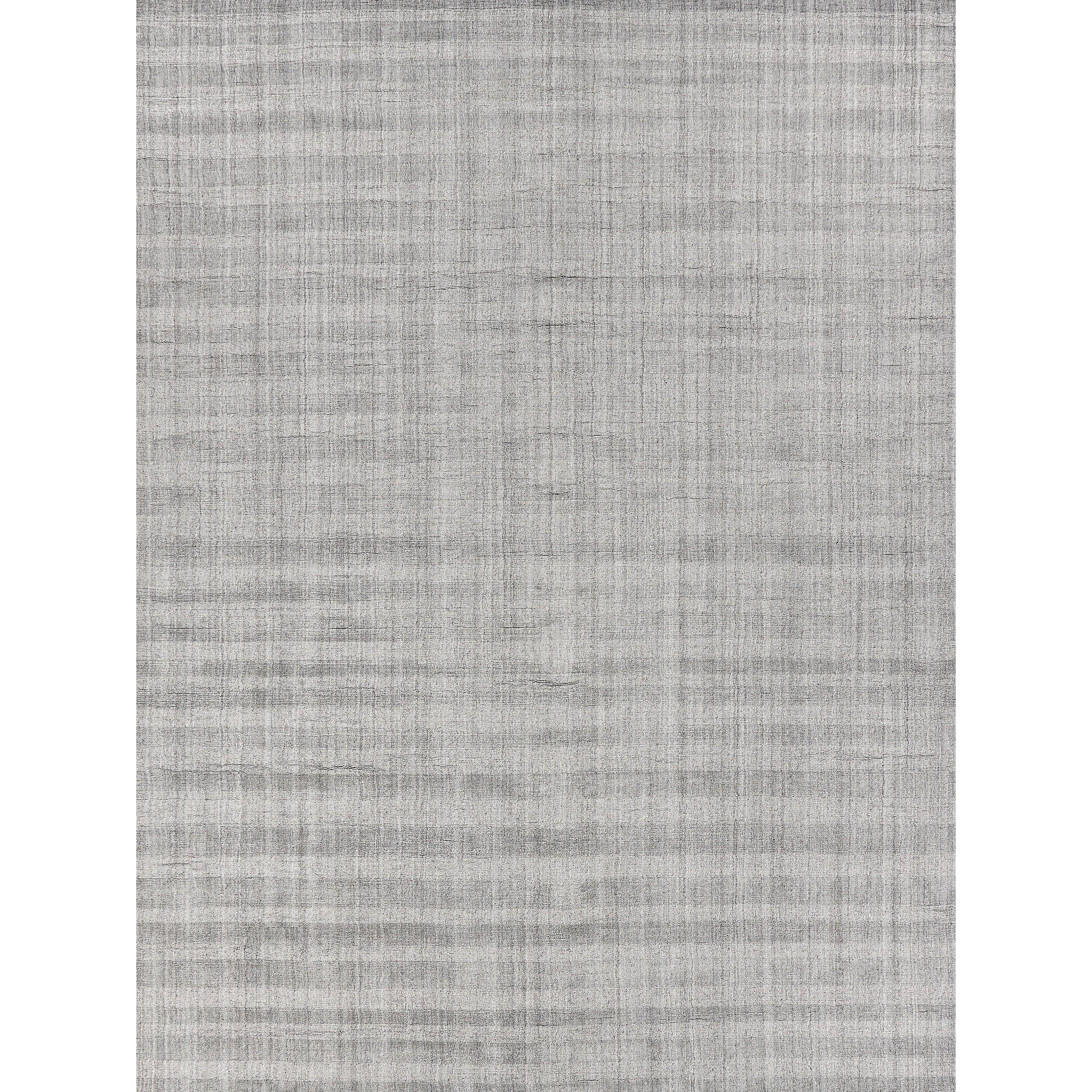Robin Stripe Handloomed Bamboo Silk Wool Gray Area Rug 136 X 118