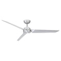 Roboto Indoor And Outdoor 3 Blade Smart Ceiling Fan 62In Brushed Aluminum With Wall Control