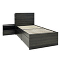 Roby 2Pc Twin Storage Bed W Drawers And Nightstand Set Dark Gray