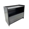 Roby Nightstand Raised Border Top Storage Shelf And Drawer Dark Gray