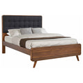 Robyn Mid Century Modern Dark Walnut Bed