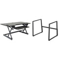 Rocelco 46 In. W Black Height Adjustable Standing Desk Dual Monitor Riser With Gas Spring Assist And Keyboard Tray