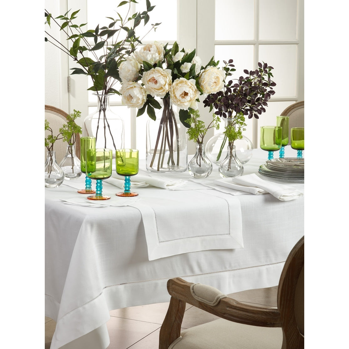 Rochester Collection Table Runner With Hemstitched Border