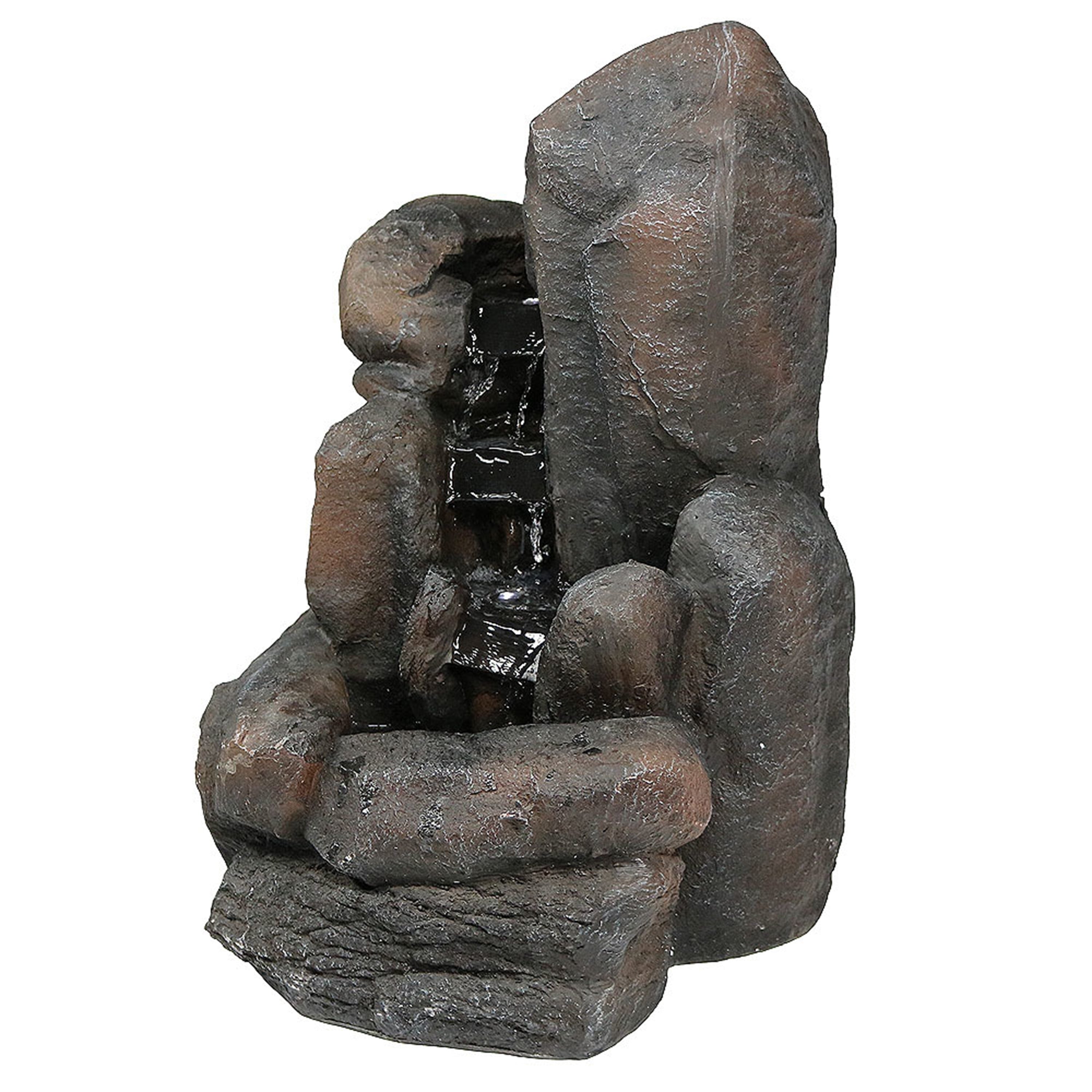 Sunnydaze Rock Falls Outdoor Solar Water Fountain Solar On Demand 22 Inch