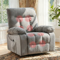 Rocker Recliner Chair Swivel Recliner With Vibration Massage 270 Rotating Chenille Fabric Recliner For Living Room