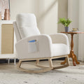 Rocking Chair Side Chair Reading Chair Minimalist White Upholstered Chair Dressing Chair Leisure Chair