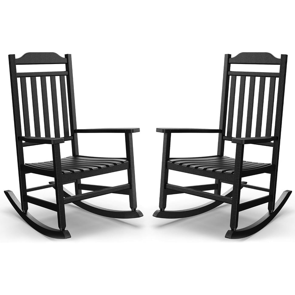 Rocking Chair Resin Outdoor All Weather Porch Rocker For Lawn And Garden