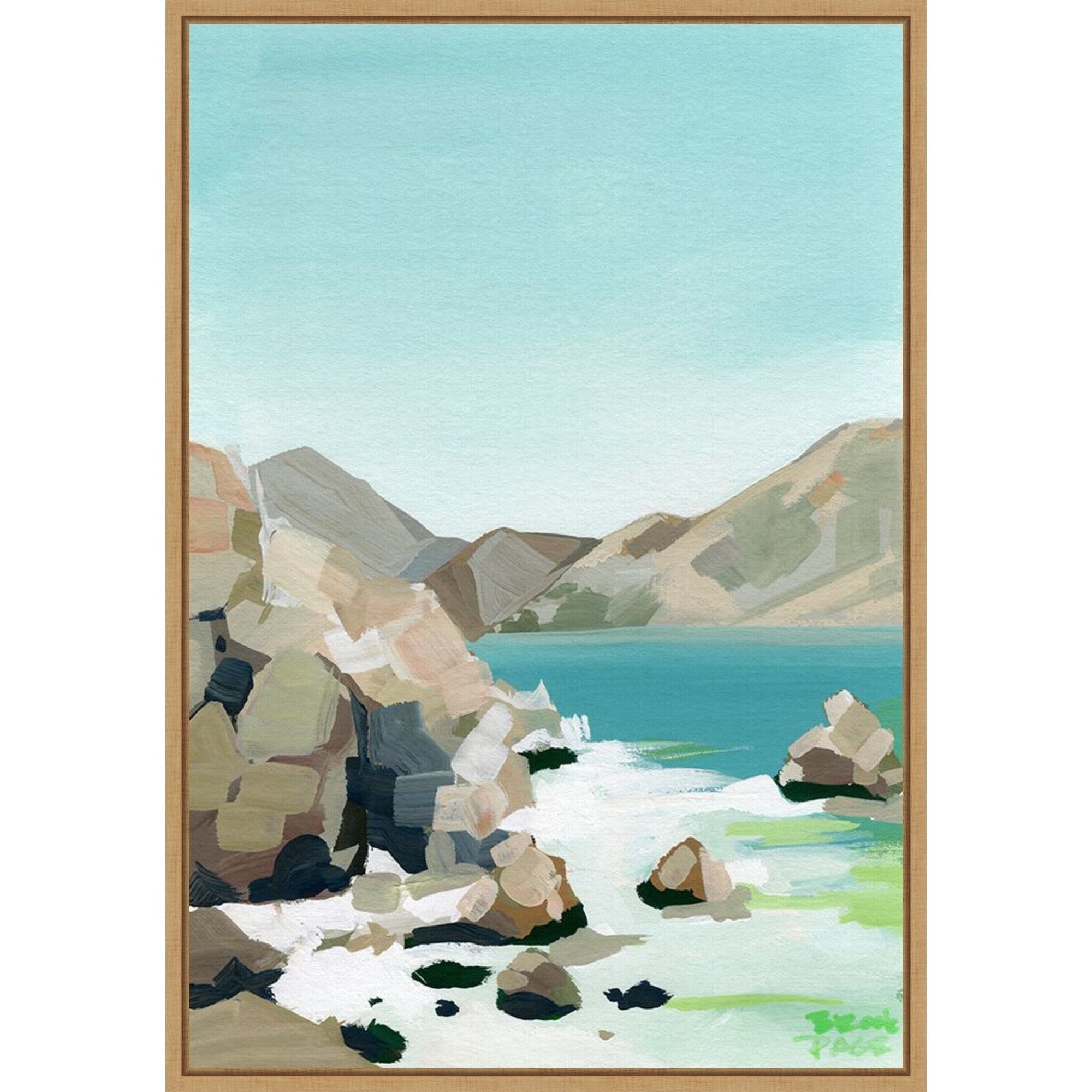 Rocky Coast By Brook Page Framed Canvas Wall Art Print