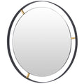 Framed 30 Inch Round Matte Black Wall Mirror