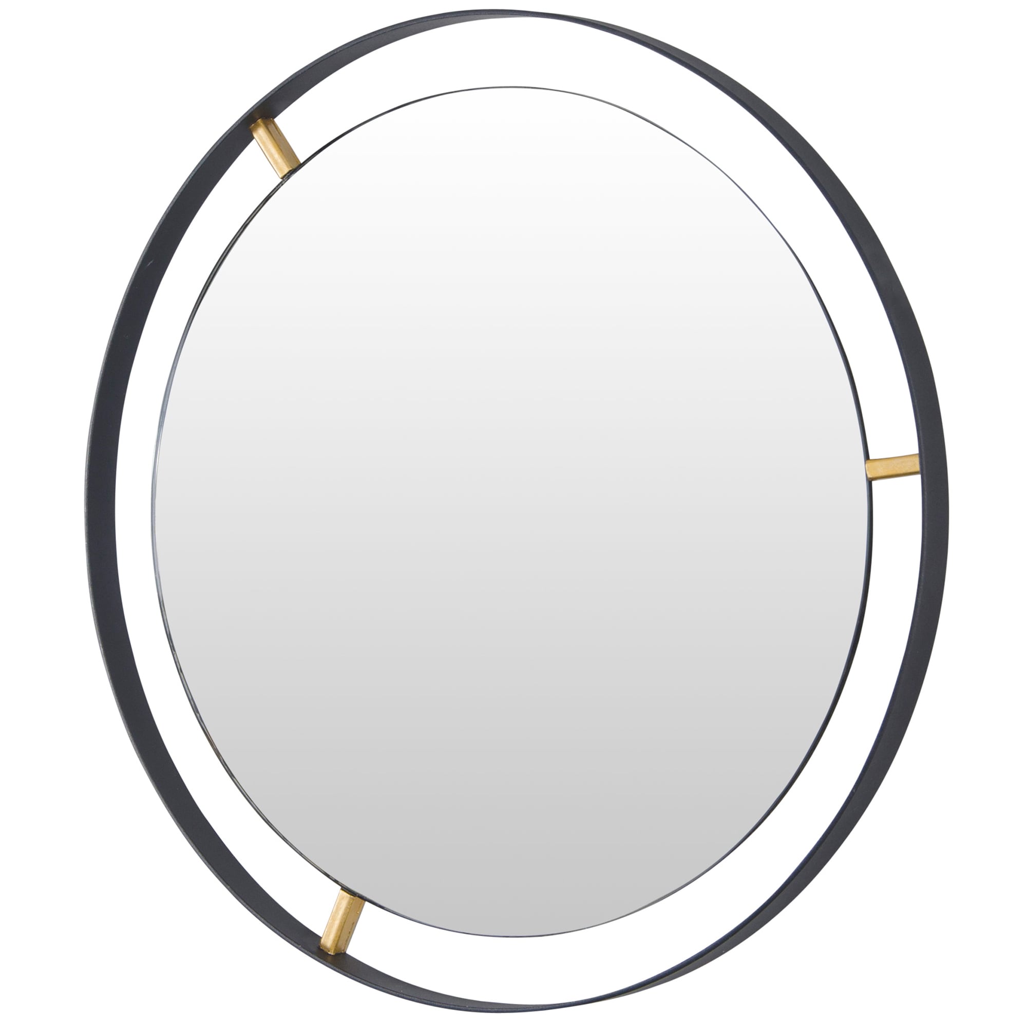 Framed 30 Inch Round Matte Black Wall Mirror