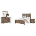 Roi 4Pc Queen Bedroom Set Tall Shutter Headboard Weathered Gray