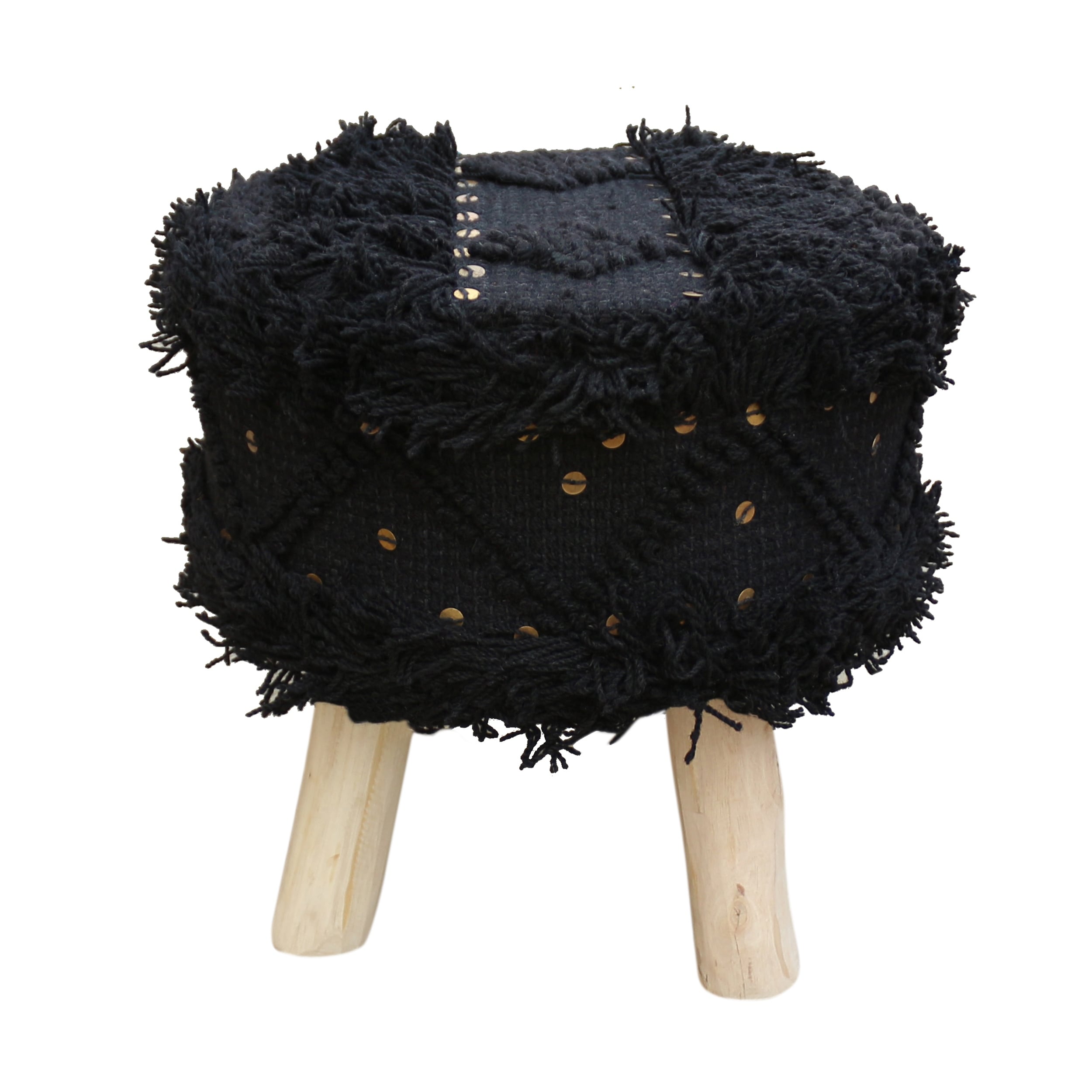 Roja Wool Boho Stool By Christopher Knight Home