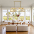 Roka 4 Light Rattan Linear Pendant Coastal Boho Handwoven 38 Wide