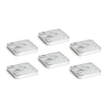 Roku Silver Border Marble Drink Coasters Set Of 6