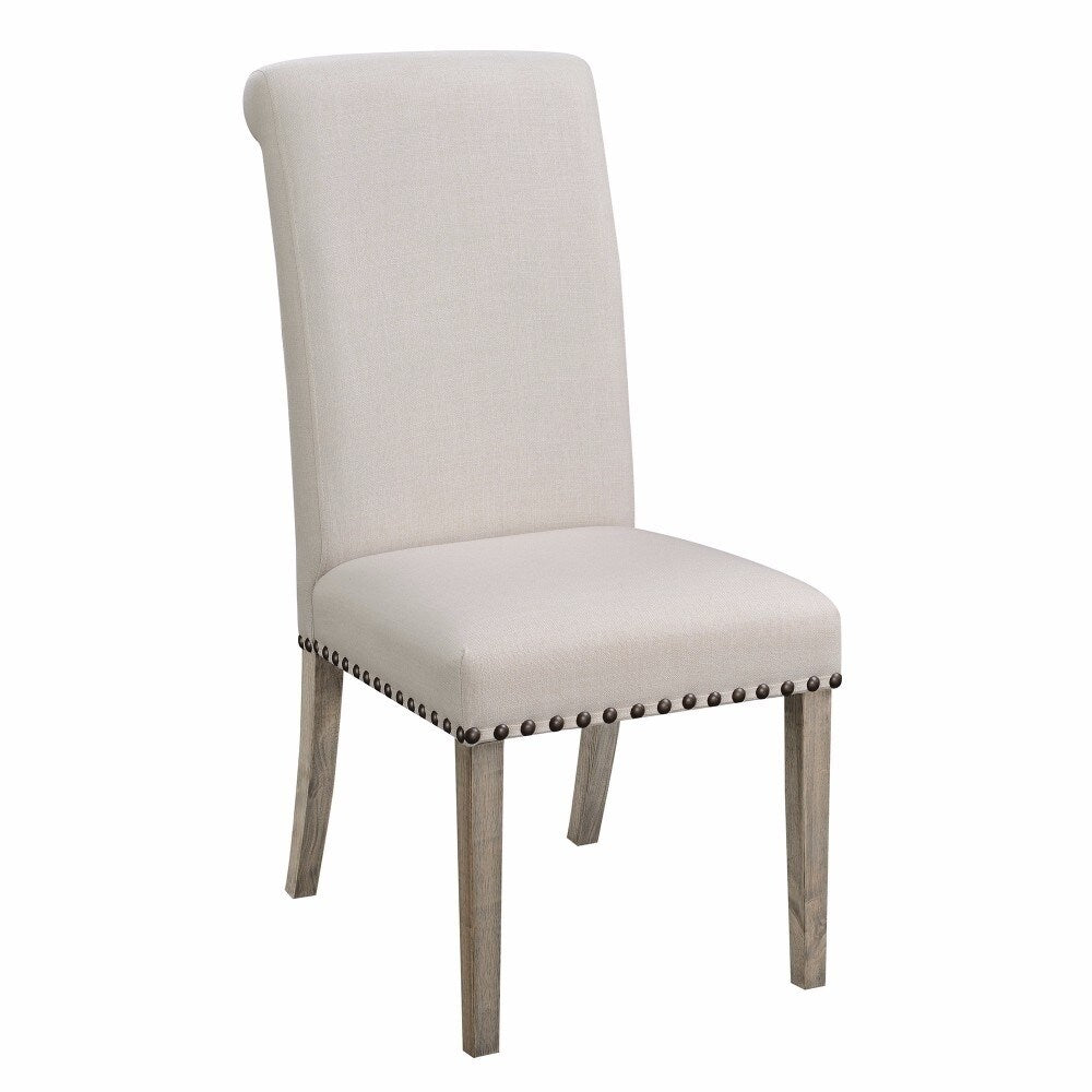Rolled Back Parson Dining Chair White Set Of 2