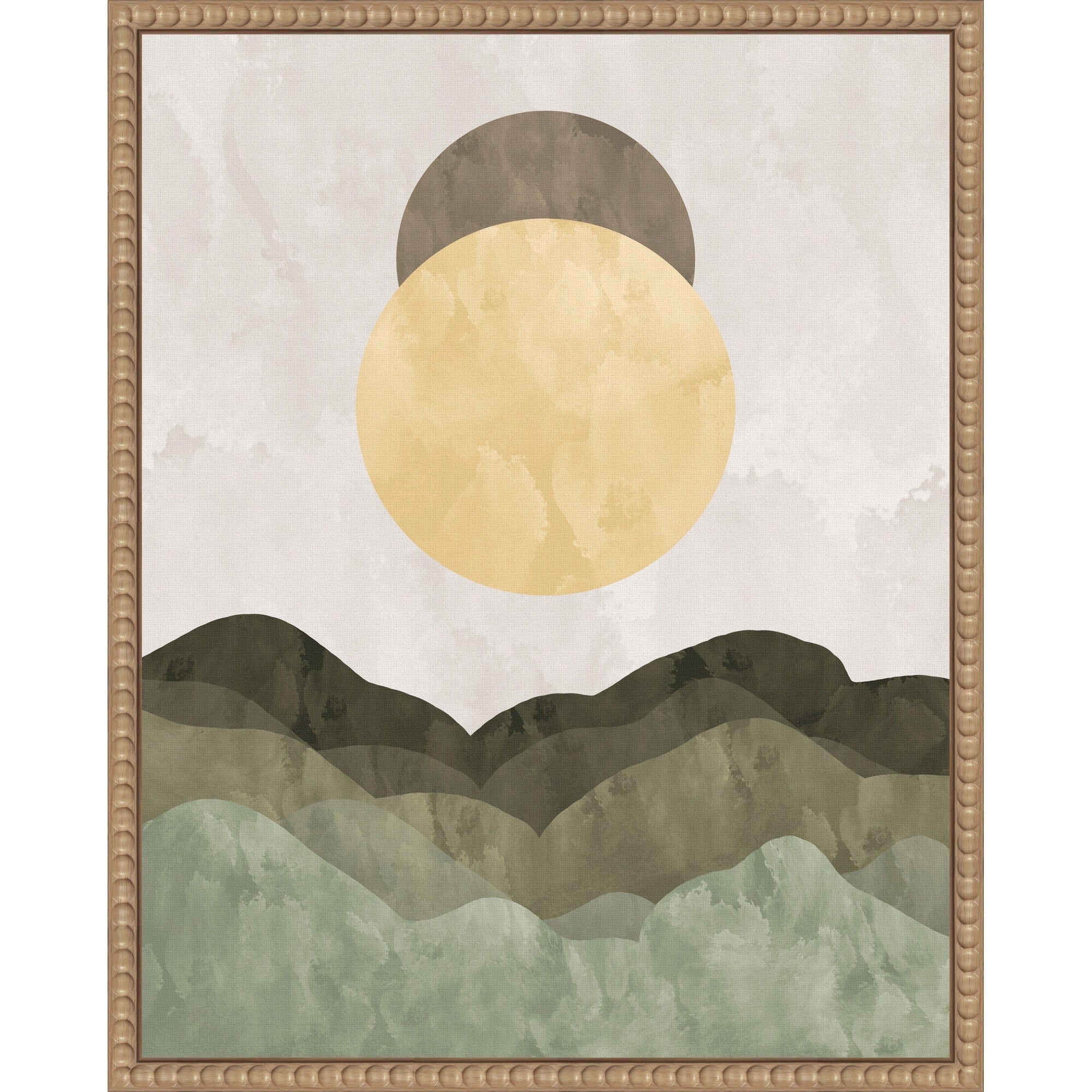 Rolling Hills And Textured Gray Sky By Sannel Larson Framed Canvas Wall Art Print