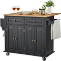 Rolling Storage Cabinet On Wheels With Drawer Shelves Kitchen Island Cart With Spice Rack Towel Rack