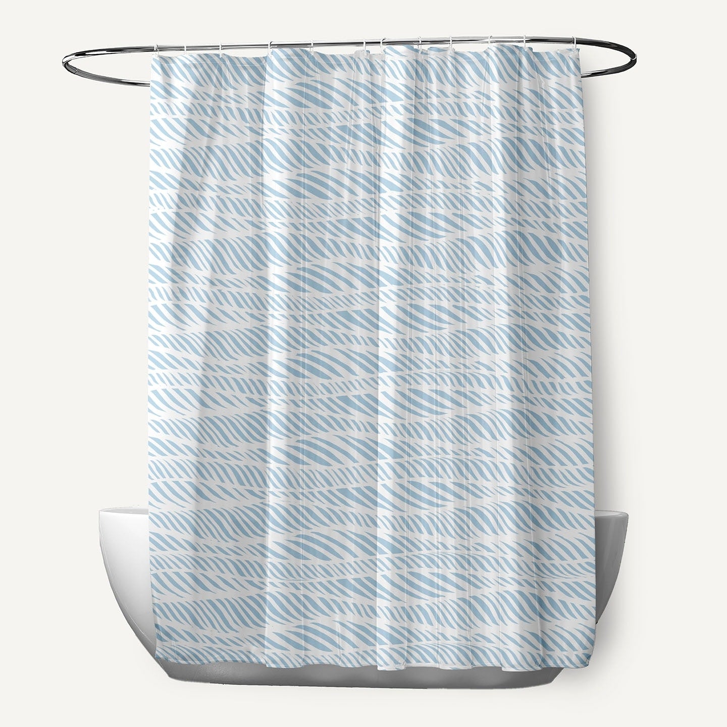 Rolling Waves Geometric Print Shower Curtain