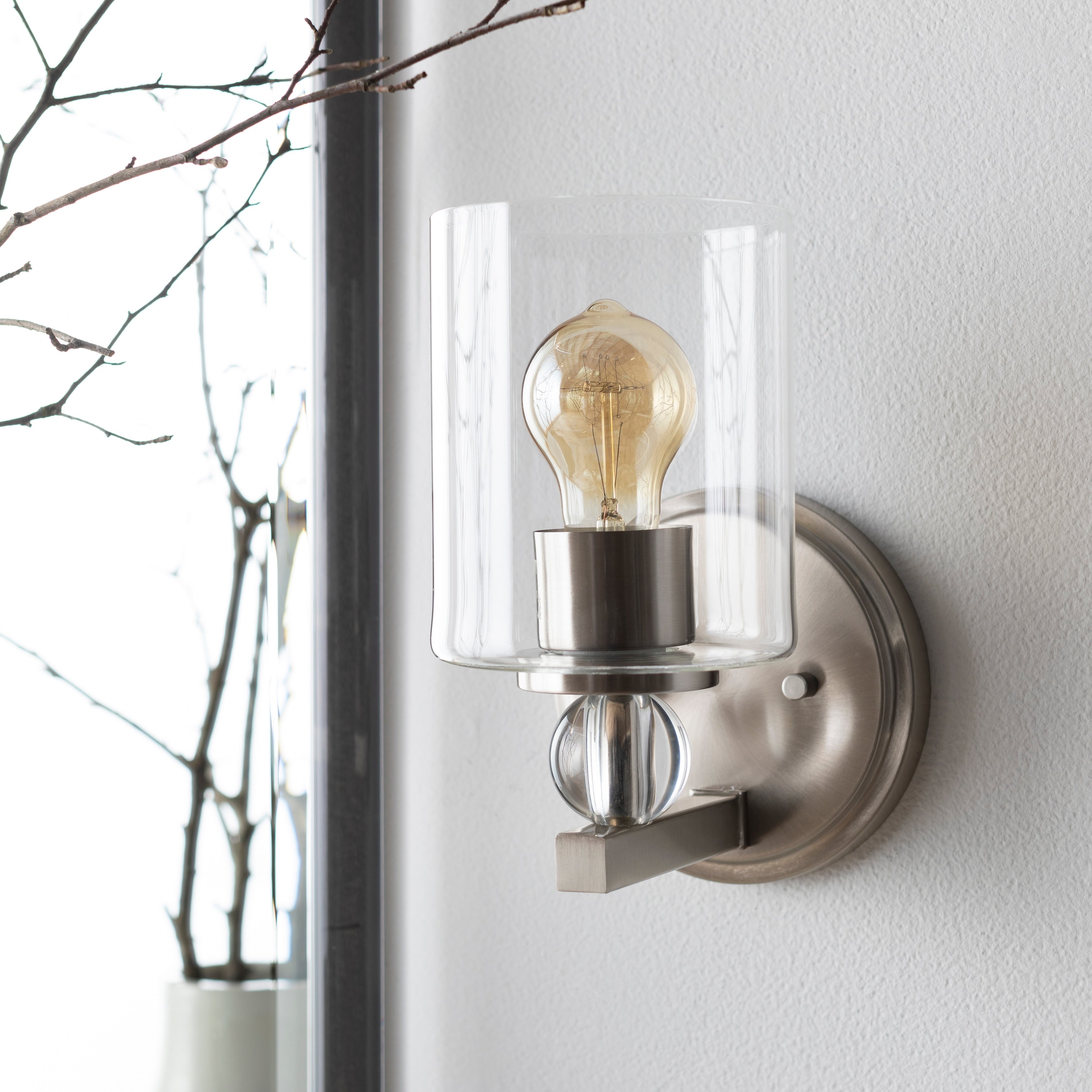 Rollins Traditional Glass 1 Light Wall Sconce 9.625 H X 6.125 W X 6.125 D