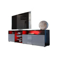 Roma 79 Tv Stand Matte Body High Gloss Doors With 16 Color Leds