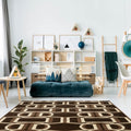 Linon Roma Bridle Chocolate Turquoise Rug 8 X 10 8 X 10
