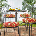 Havenside Home Dunedin 15 Inch Round Outdoor Floral Bistro Chair Cushion Set Of 4