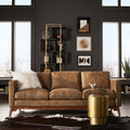 Strick Bolton Filmore 89 Inch Tan Leather Sofa