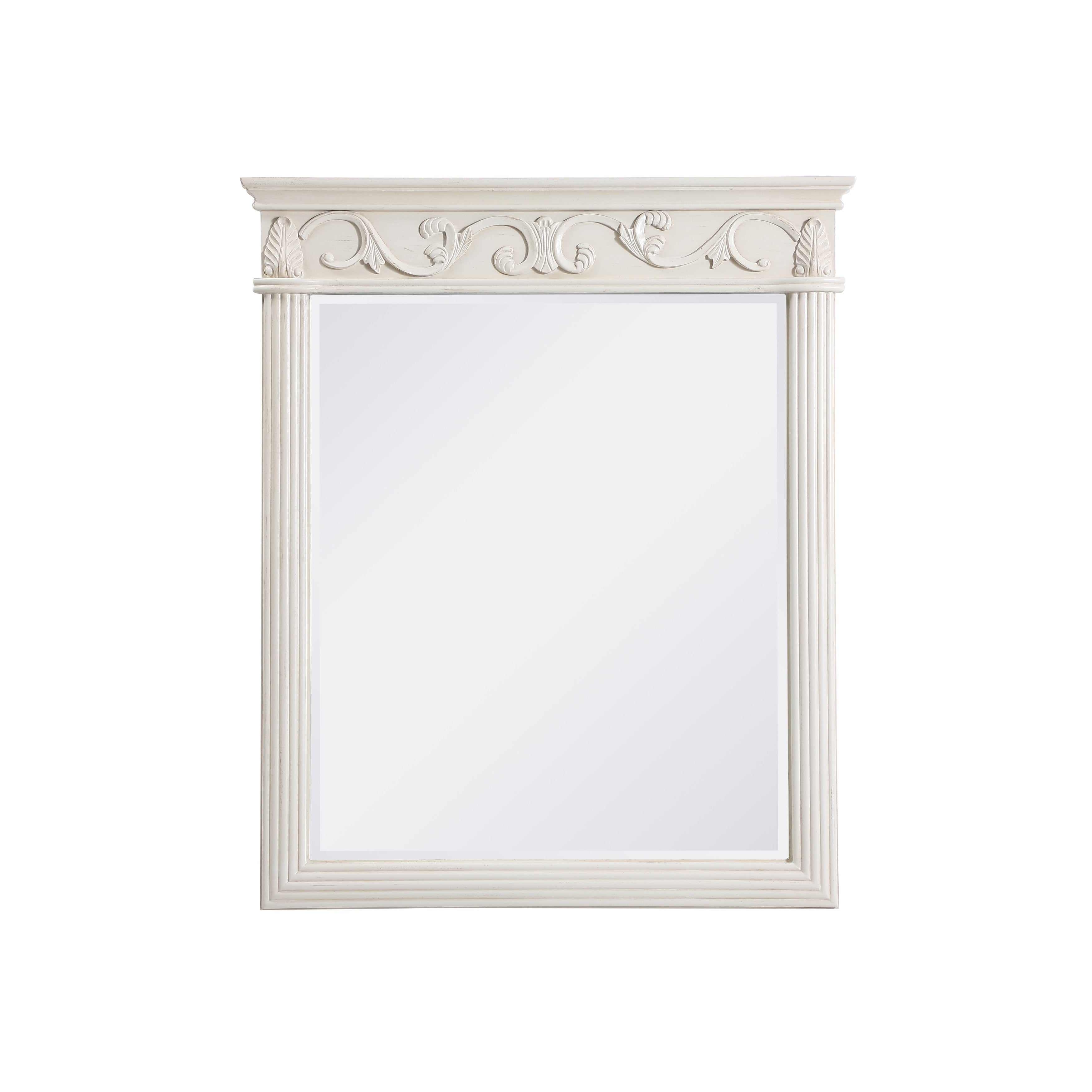 Roman 32 Antique White Mirror