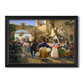 Roman Citizens Gathered For 1839 Wilhelm Marstrand Custom Framed Canvas