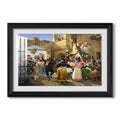 Roman Citizens Gathered For 1839 Wilhelm Marstrand Custom Framed Print