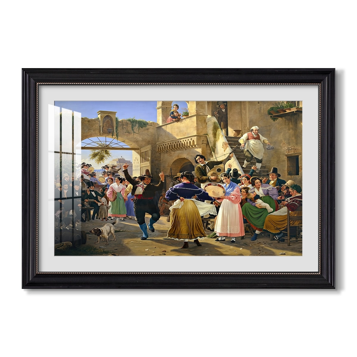 Roman Citizens Gathered For 1839 Wilhelm Marstrand Custom Framed Print