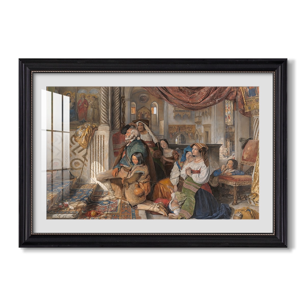 Roman Pilgrims 1854 John Frederick Lewis Custom Framed Print