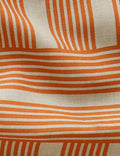 Roman Holiday Grid Flax Linen Fabric Swatch by Wallshoppe, Terracotta