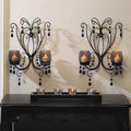Romantic Elegant Glowing Candle Wall Sconces Set Of 2