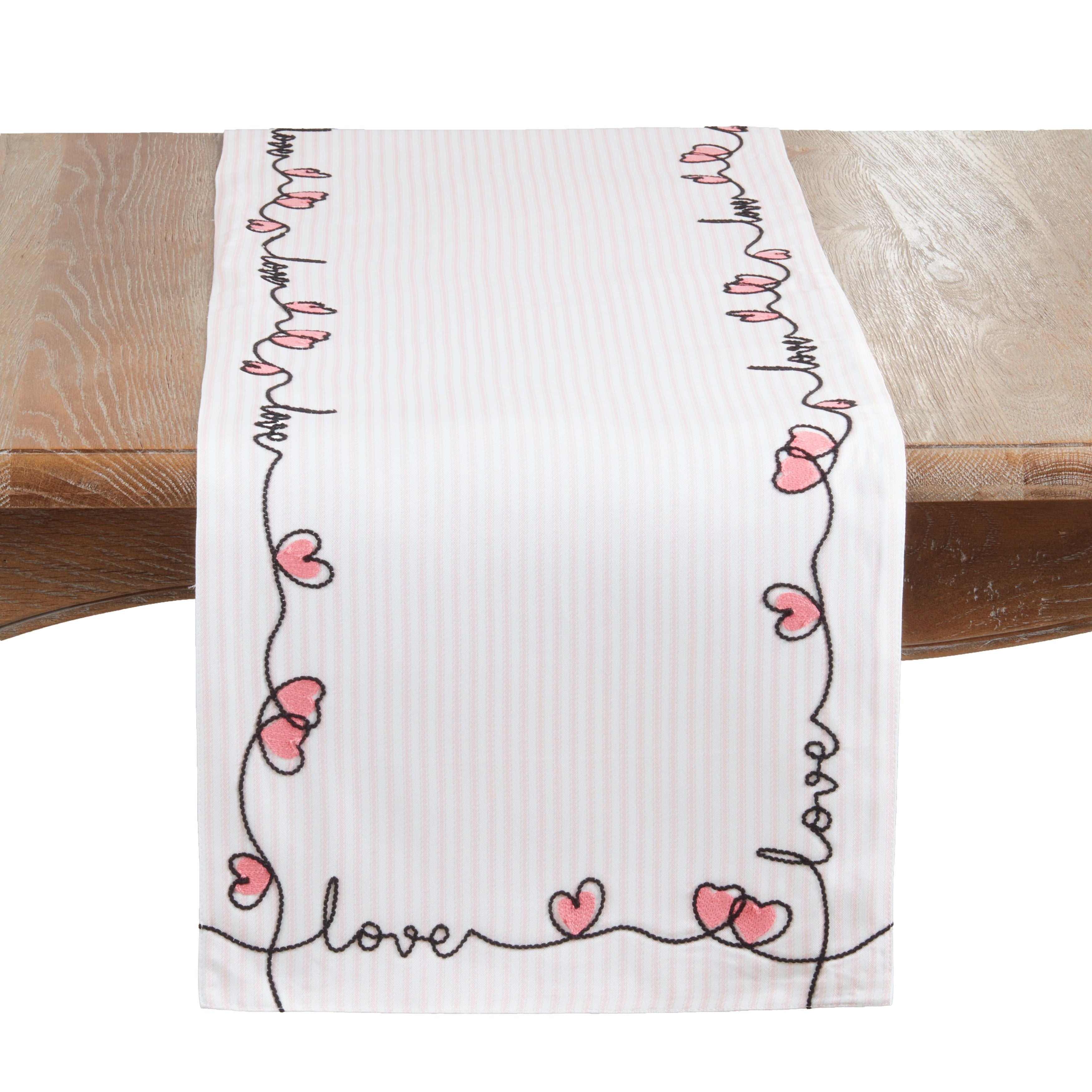 Romantic Heart Print Table Runner Decorative Non Reversible Lined Runner For Dining Table 16 X70