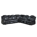 Ronie Black 3Pc Sectional Dual Power Reclining Sofa Cupholders Speaker