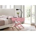 Roomfitters 1 Drawer Nightstand Charming Croc Textured X Frame Base Modern Decorative Bedroom End Table