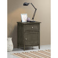 Roomfitters 1 Drawer Nightstand Chic Transitional Gray Wood Grain Storage Cabinet Door Modern Bedroom End Table