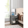 Roomfitters 1 Drawer Nightstand Chic Wood Grain Open Storage Shelf Contemporary Modern Bedroom End Table