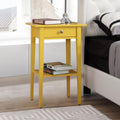 Roomfitters 1 Drawer Nightstand Contemporary Storage Shelf Modern Slim Space Saving Bedroom End Table
