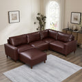 Roomfitters 104 Modern Large 5 Piece Sectional Sofa L Shaped Upholstered Corner Couch With Ottoman For Living Room