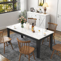 Roomfitters 106.3 Extendable Dining Table Modern Wooden Kitchen Conference Desk Large Dinner Party Furniture