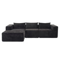 Roomfitters 107 Inch Modern Modular Sectional Sofa Corduroy Cloud Couch Reversible Ottoman Pit Lounge